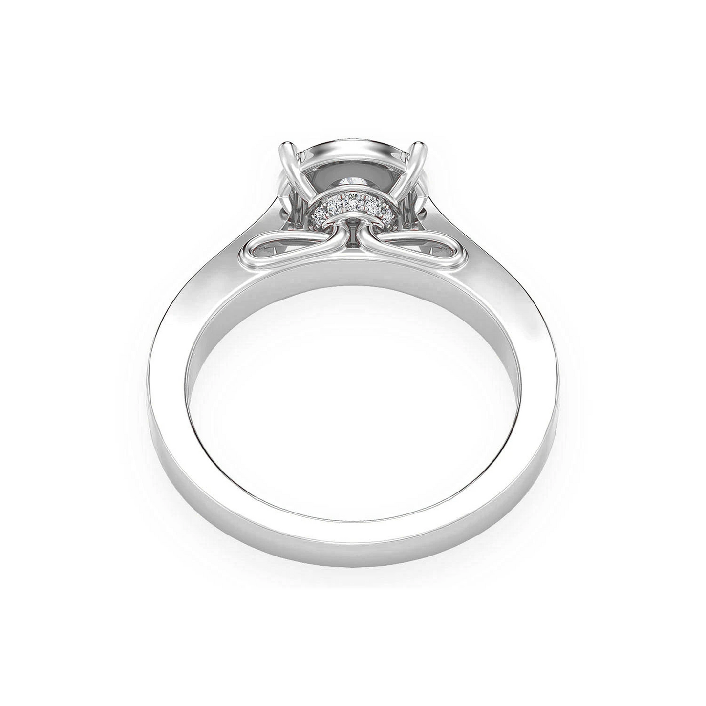 Round Halo Diamond Engagement Ring in 14K white gold, alternate view