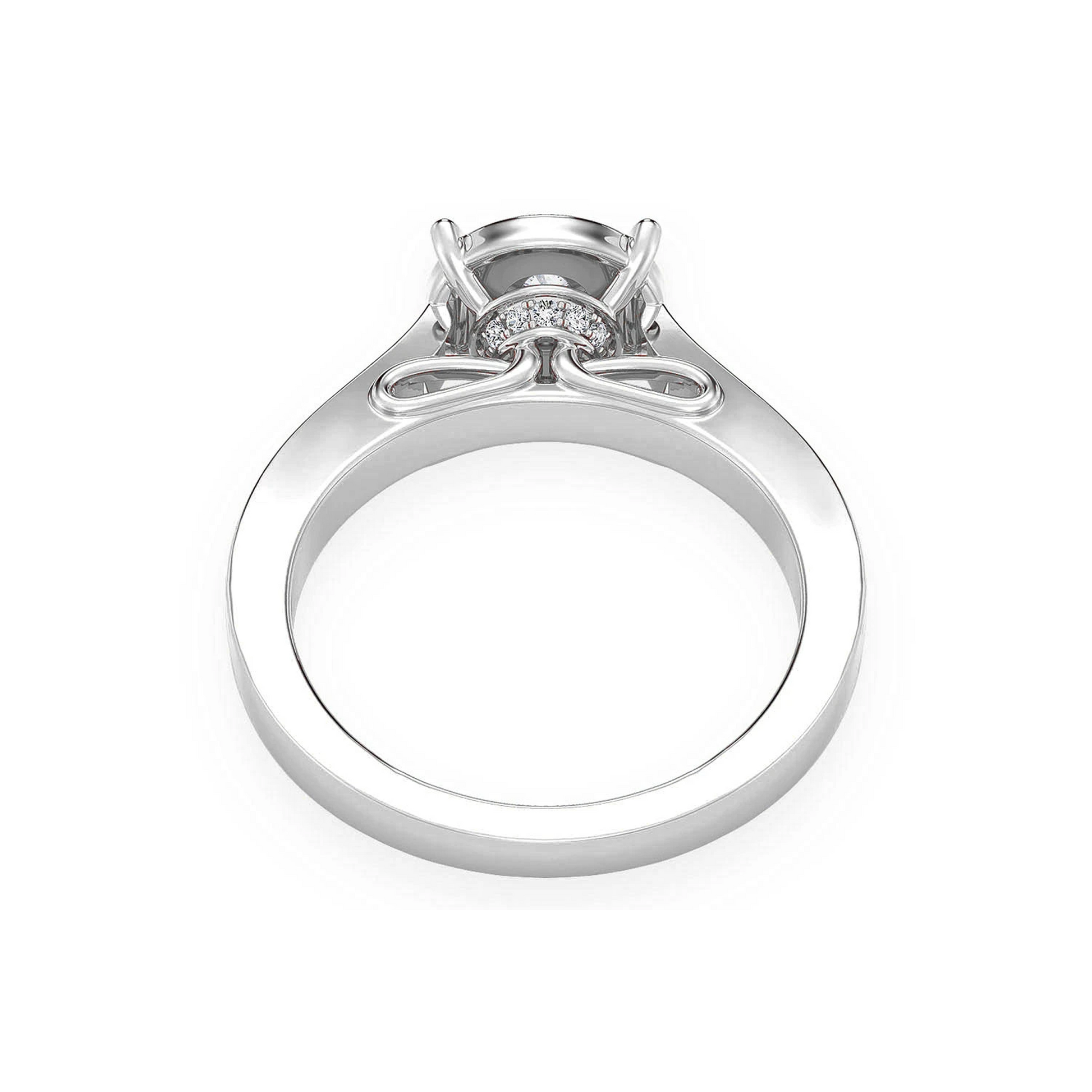 Round Halo Diamond Engagement Ring in 14K white gold, alternate view