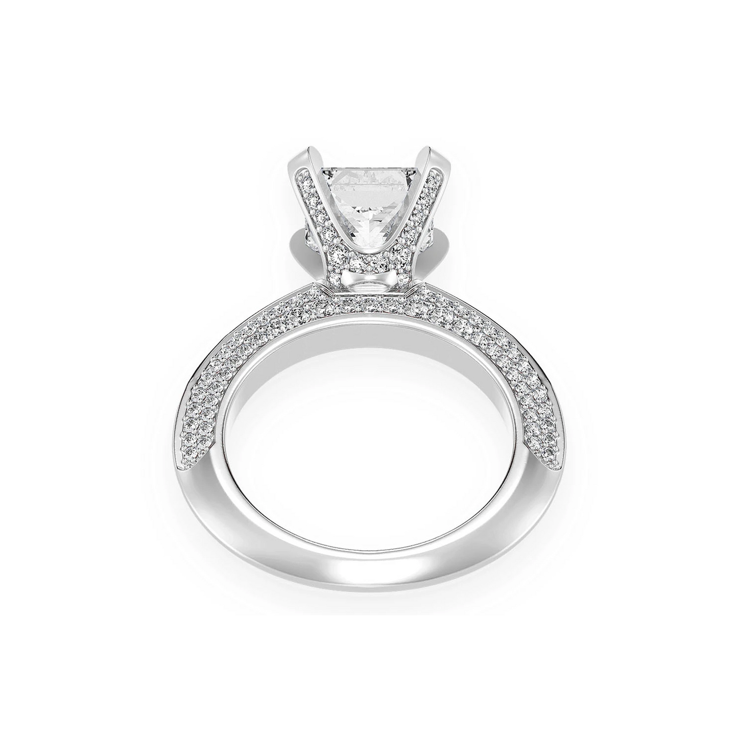 2ct Princess Cut Solitaire Knife Edge Engagement Ring in 14K white gold, alternate view