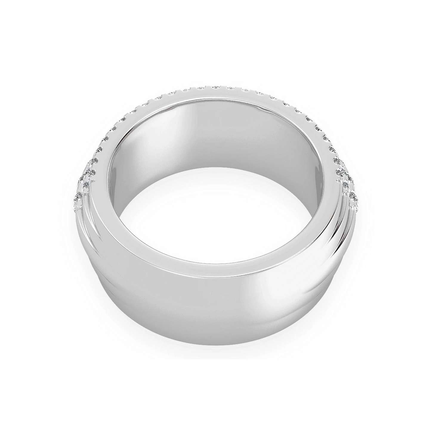 Multi Row Tier Band Ring in 14K white gold, alternate view