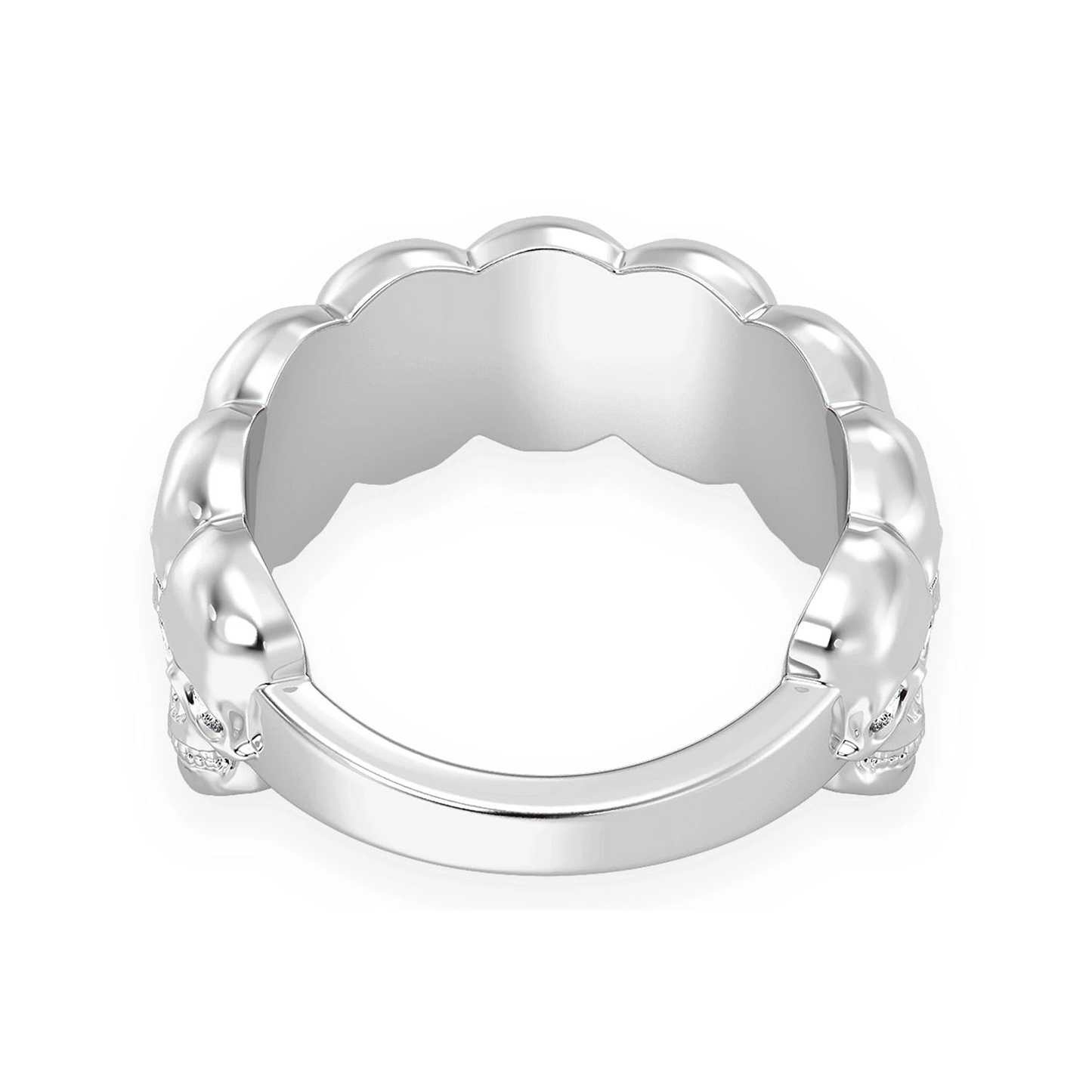 Nine Skull Diamond Ring in 14K rose gold, alternate view