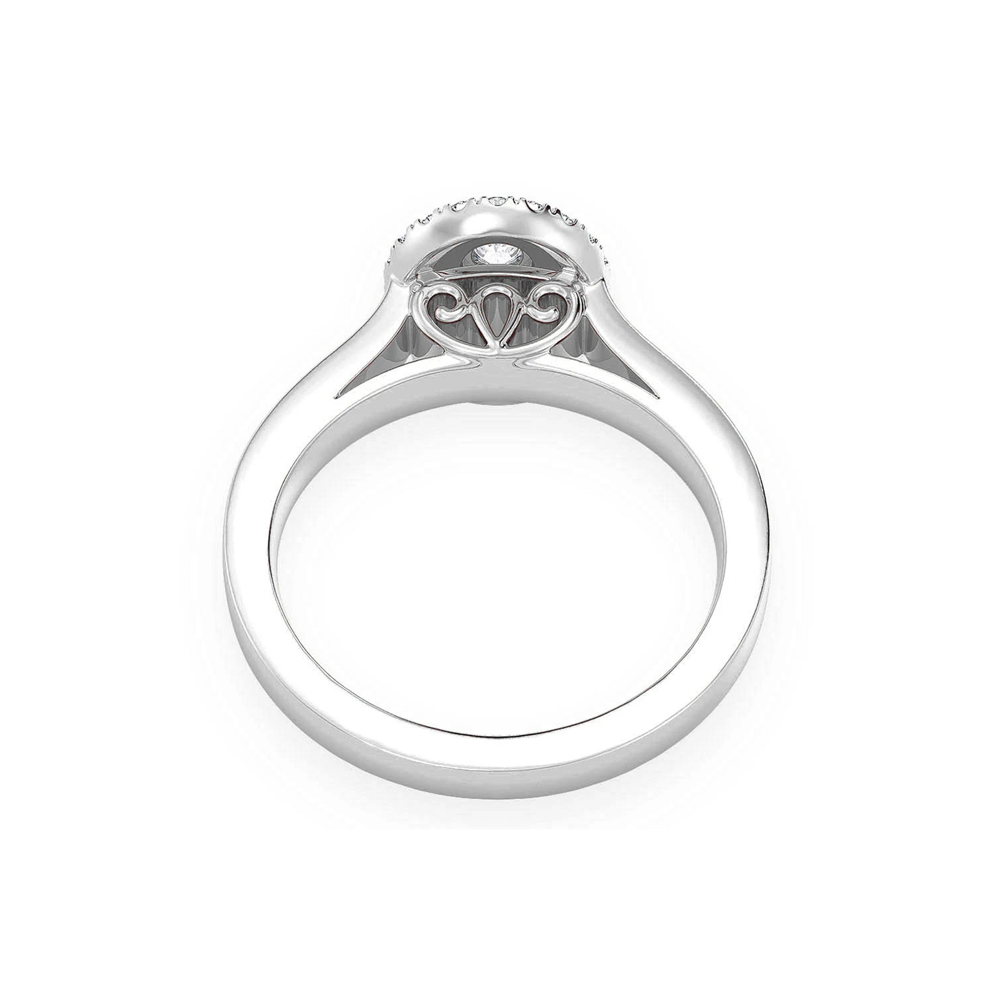 Layered Oval Diamond Engagement Ring in 14K white gold, alternate view
