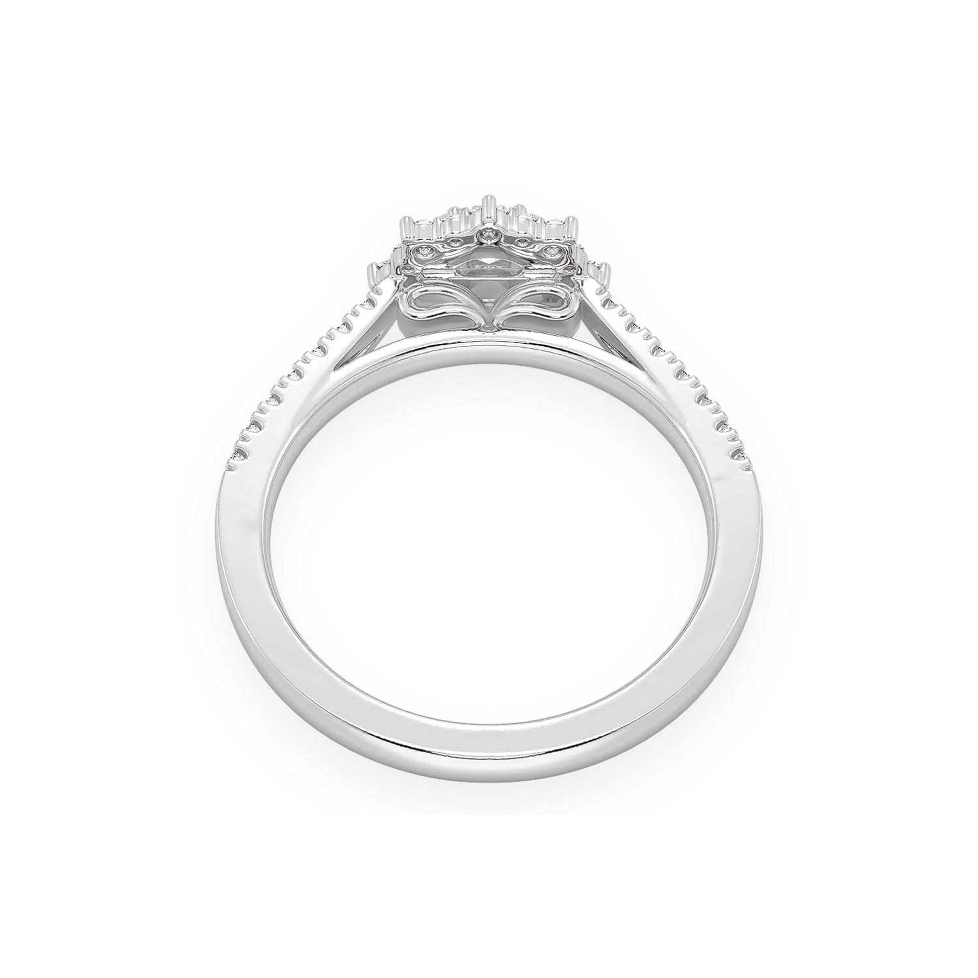 Single Band Diamond Engagement Ring in 14K white gold, alternate view