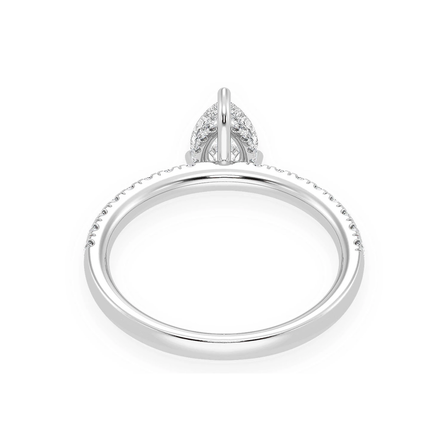 Signature One Row Under Halo Diamond Ring in 14K white gold, alternate view