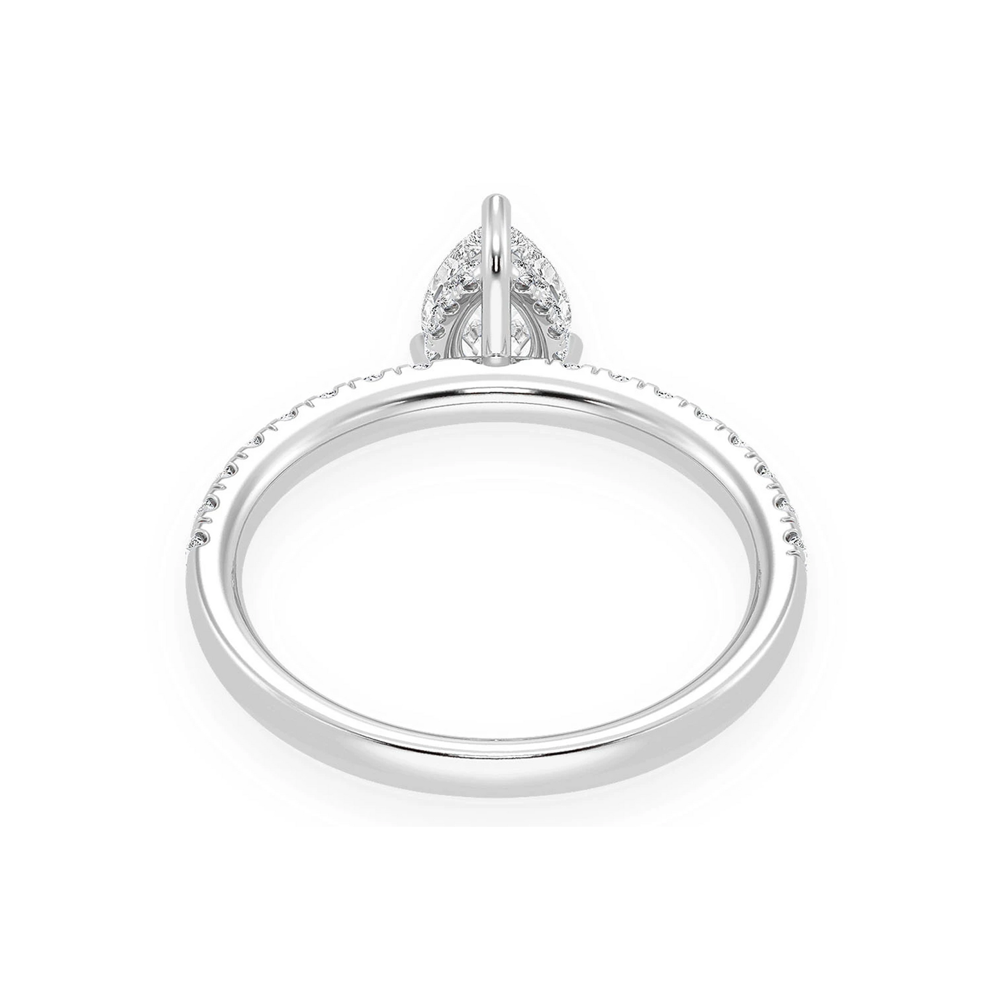 Signature One Row Under Halo Diamond Ring in 14K white gold, alternate view