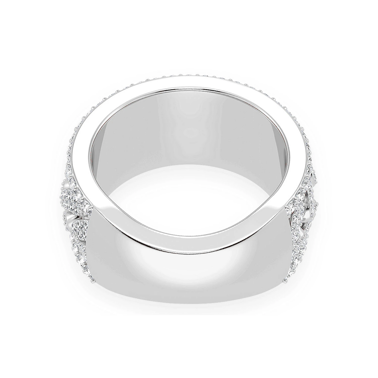 Miami Cuban Link Ring in 14K white gold, alternate view