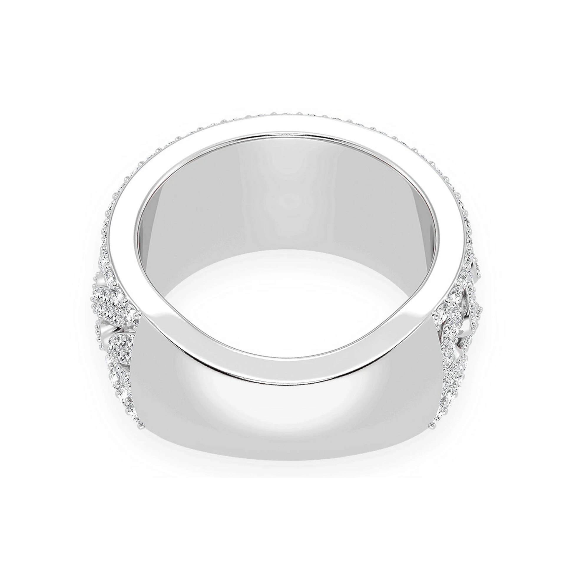 Miami Cuban Link Ring in 14K white gold, alternate view