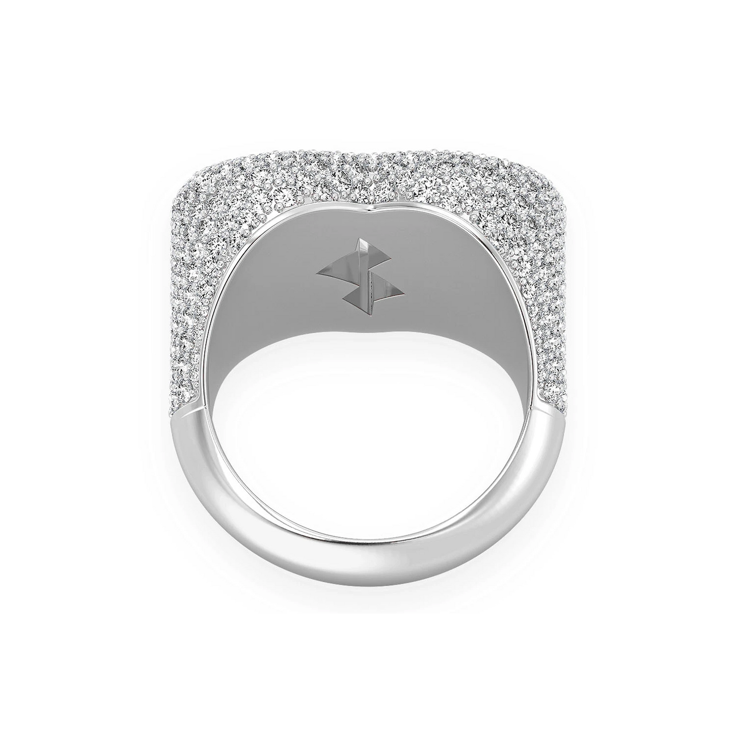 Broken Heart Signet Ring in 14K white gold, alternate view