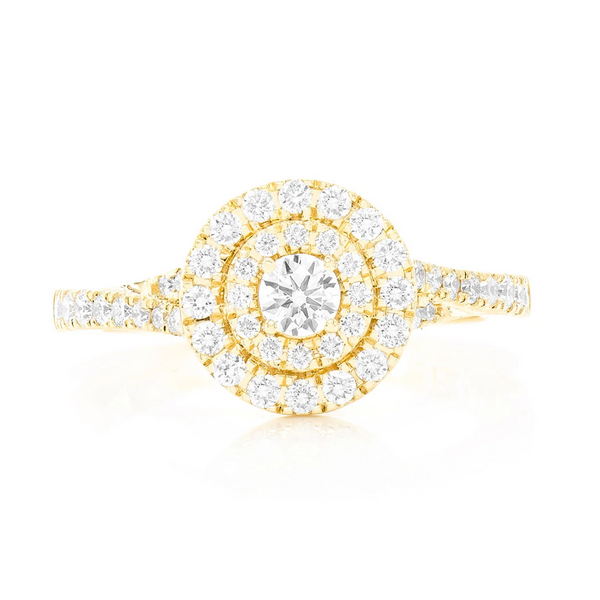 Classic Round Double Halo Diamond Ring