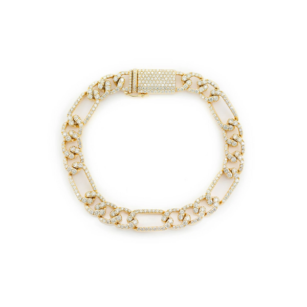 Figaro Diamond Link Bracelet
