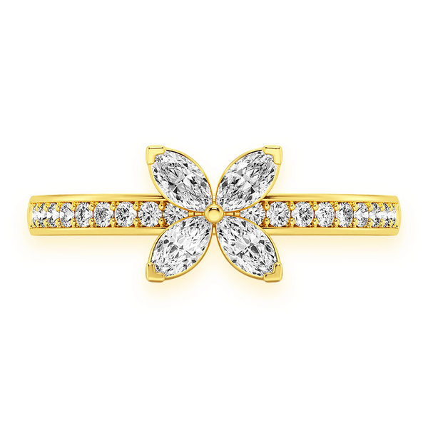 Marquise Flower Diamond Ring 14k