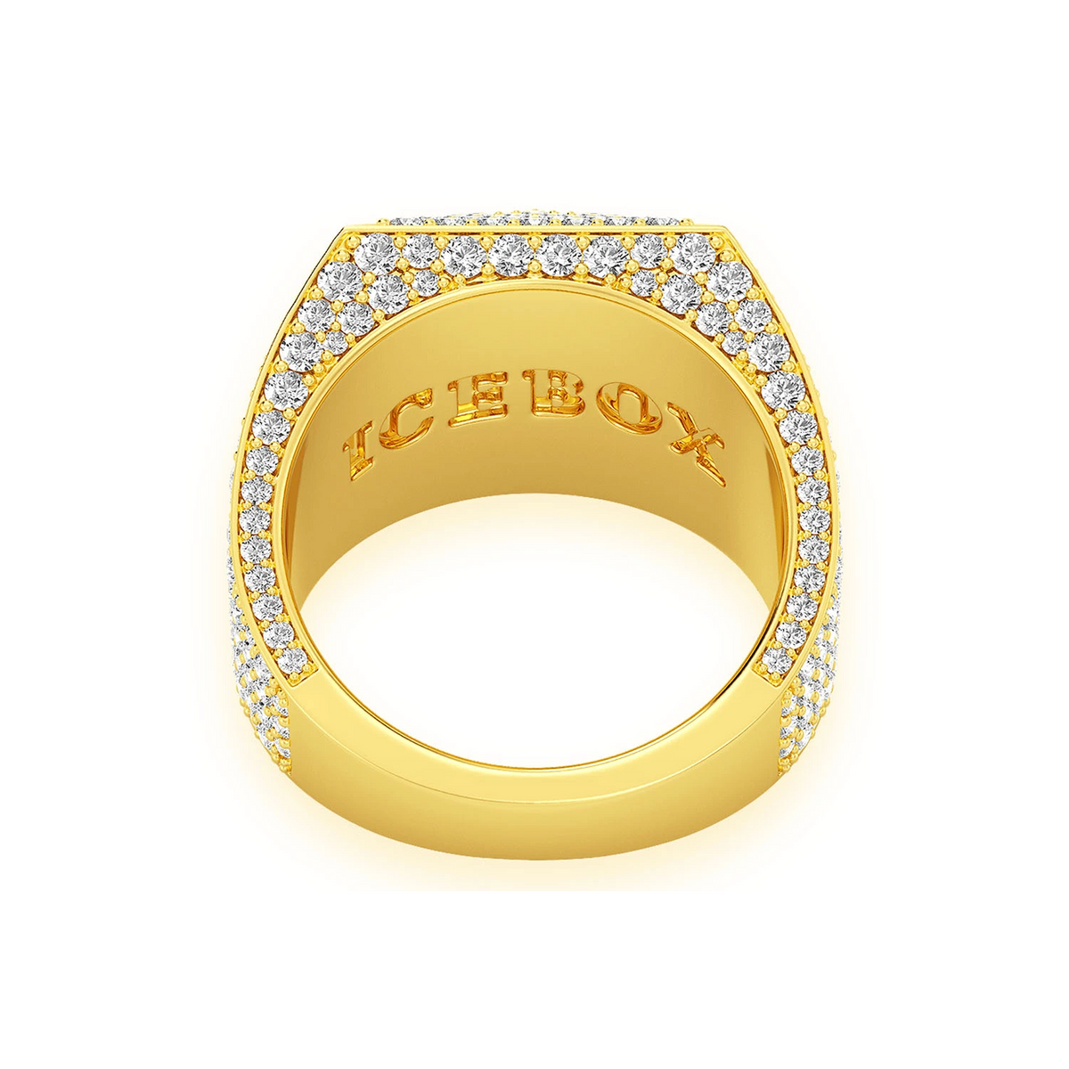 Pyramid Ring 14k in yellow gold, detail view