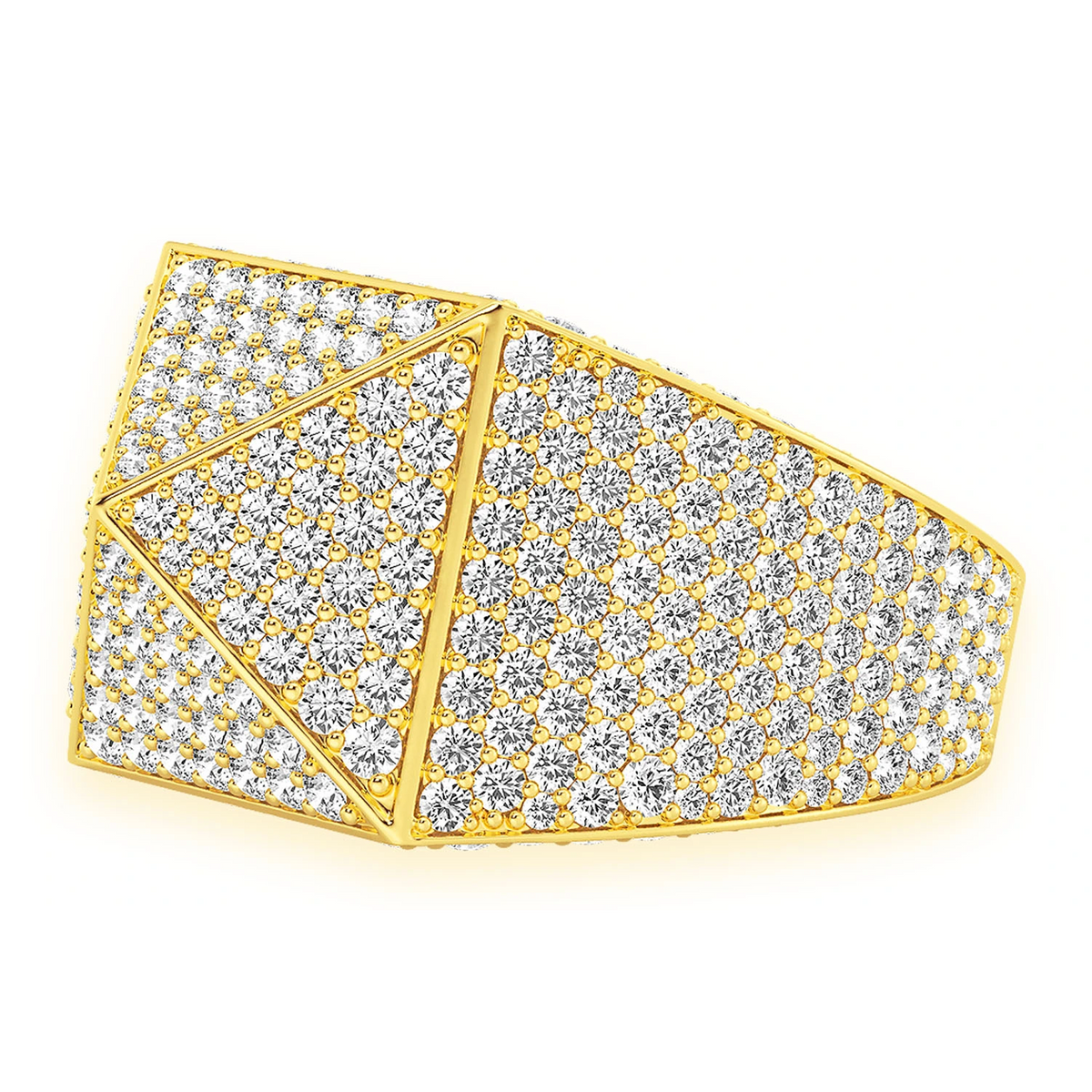 Pyramid Ring 14k in yellow gold, front view