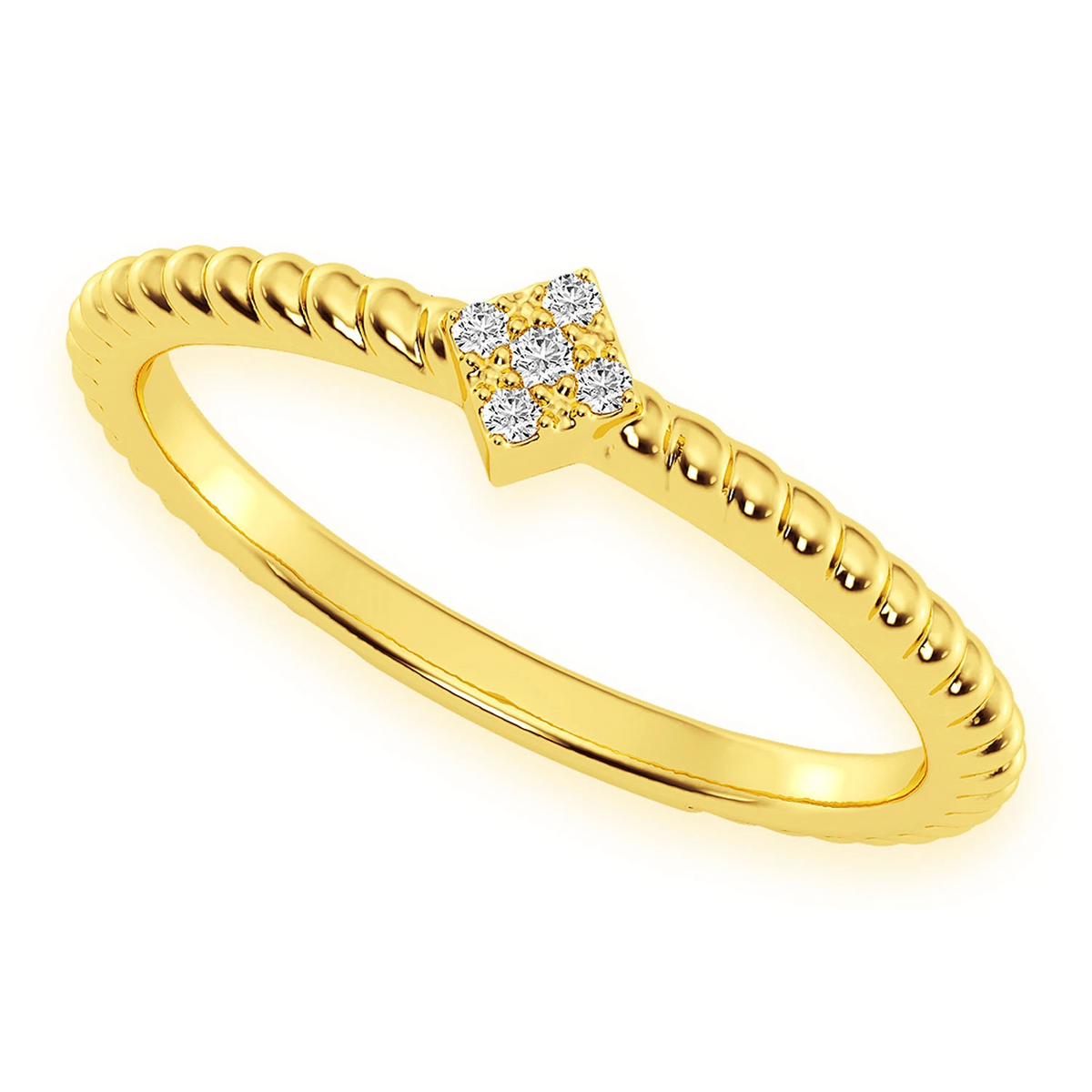Five Stone Ring 14k in yellow gold, front view