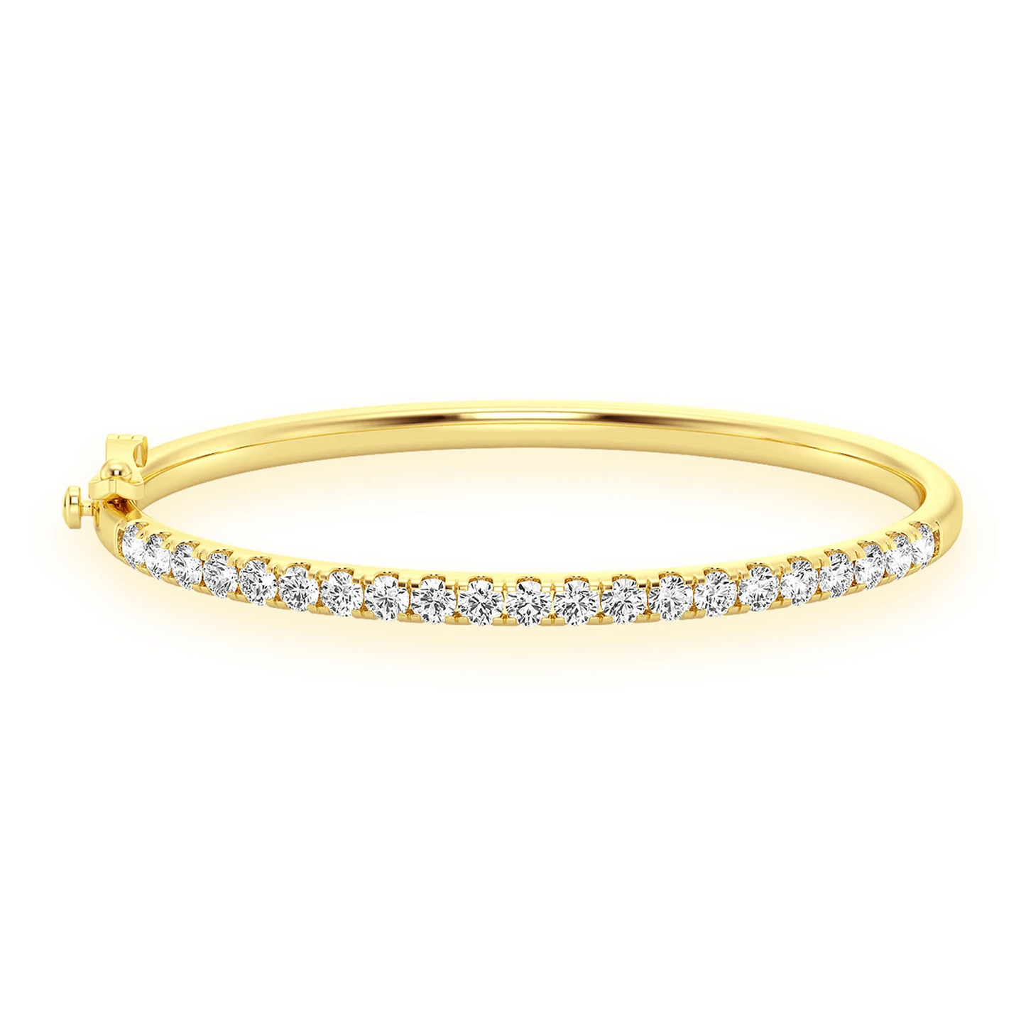 Scallop Diamond Bangle in 14K yellow gold, 10pt / 2.15ctw, front view