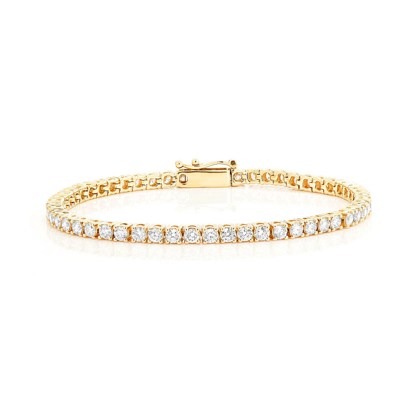 Prong Diamond Tennis Bracelet in 14K yellow gold, 12pt / 8.25ctw, front view