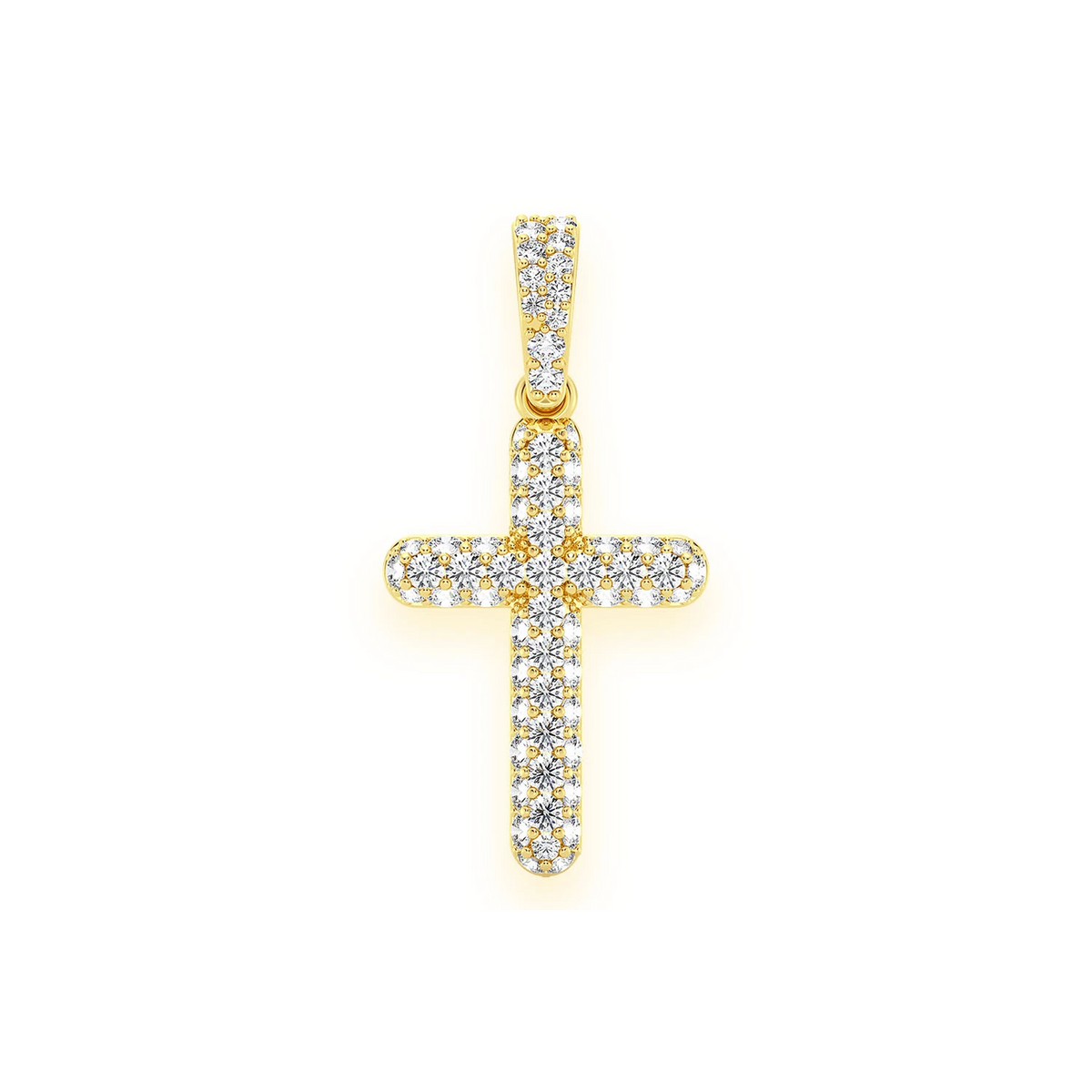 Bubbly Diamond Cross Pendant | 14K Gold | Icebox – Icebox Diamonds