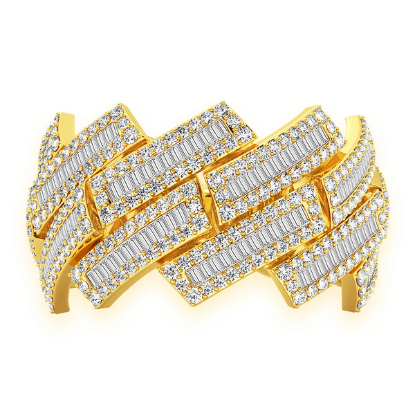 Serrated Baguette Cuban Ring
