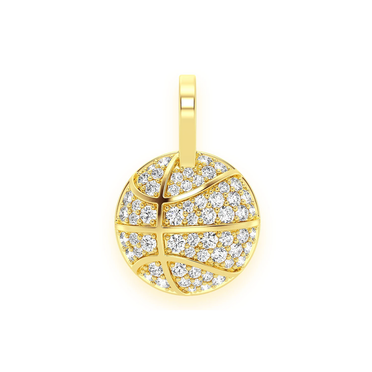 Basketball Diamond Pendant in 14K yellow gold, Entry | 0.40ctw, front view