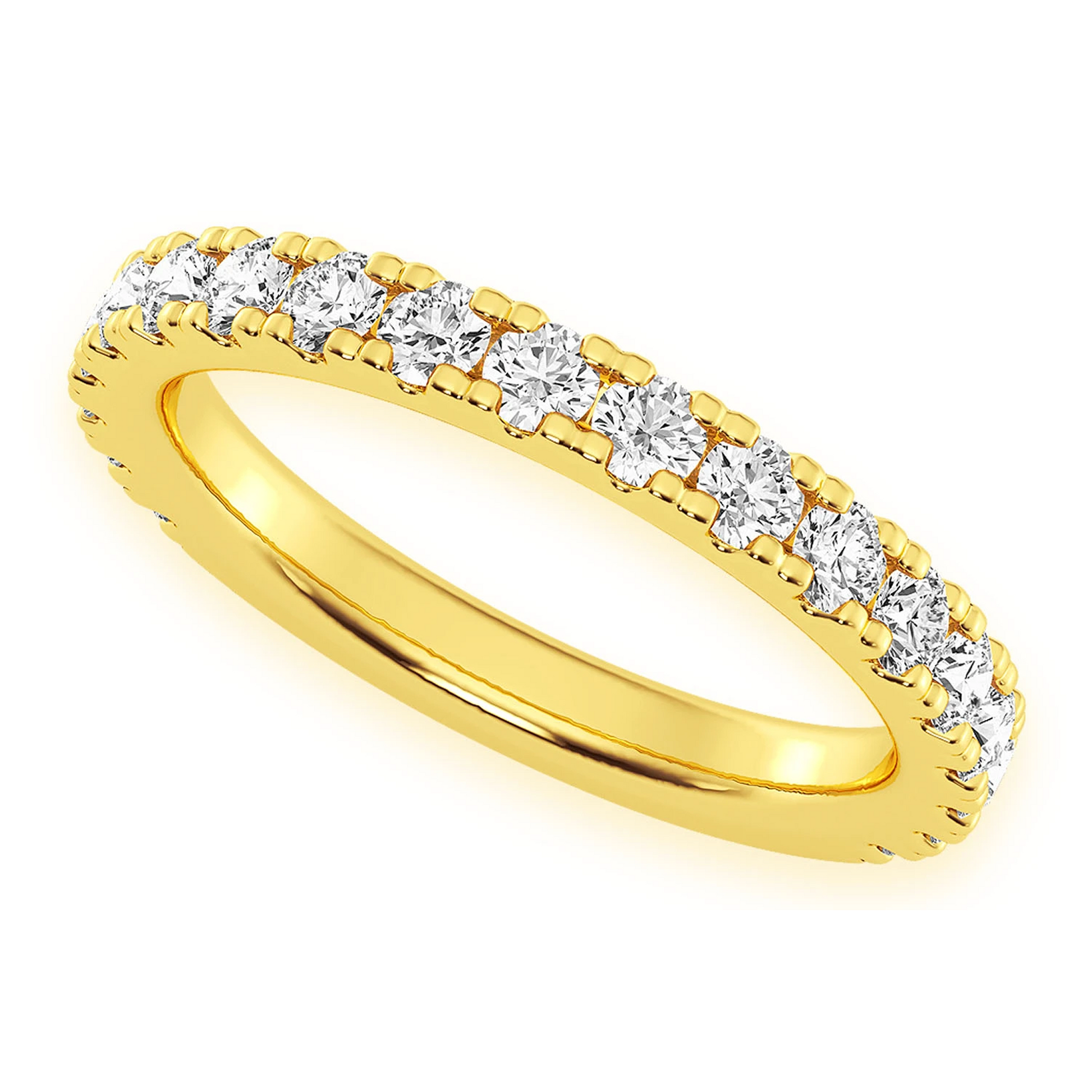 Signature Single Row Band Ring in 14K yellow gold, front view