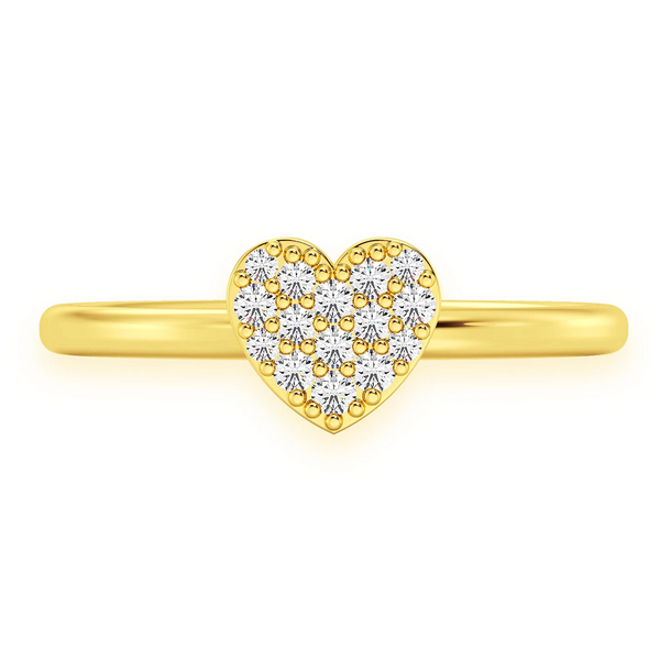 Bubbly Heart Diamond Ring