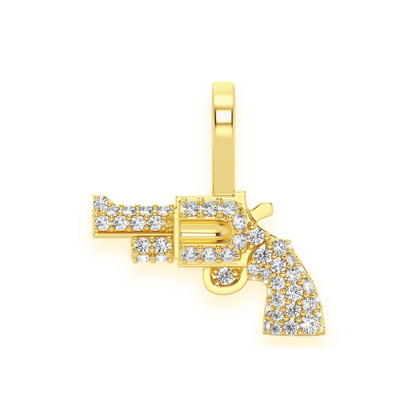 Revolver Diamond Pendant in 14K yellow gold, front view