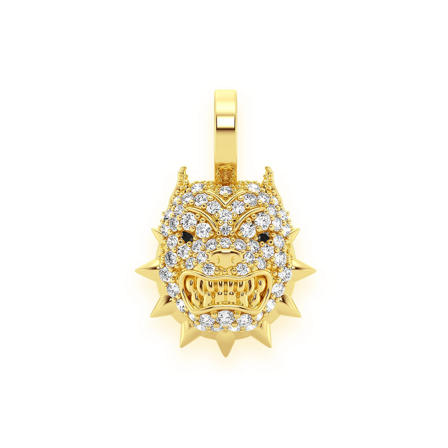 Pitbull Diamond Pendant in 14K yellow gold, Entry | 0.25ctw, front view