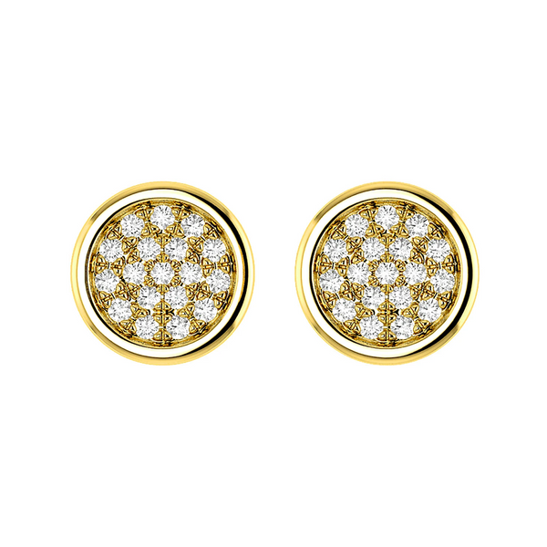 Bezel Cluster Diamond Stud Earrings