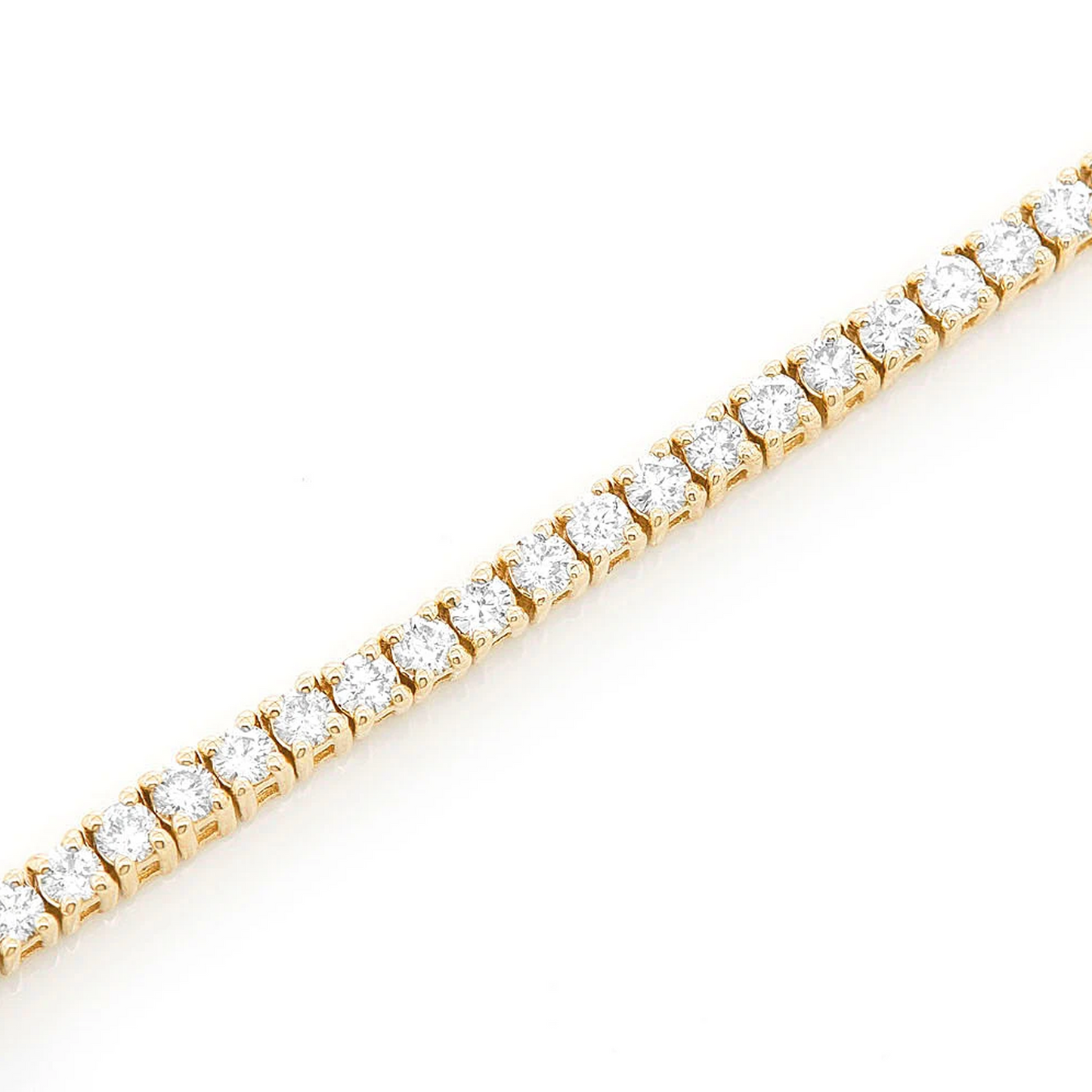 Prong Diamond Tennis Bracelet in 14K yellow gold, 2pt / 2.00ctw, detail view