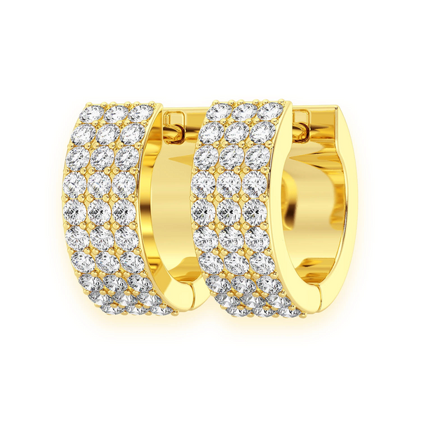 Three Row Diamond Hoops
