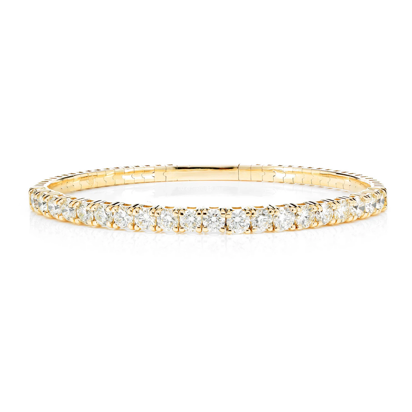 Prong Diamond Flex Bangle in 14K yellow gold, 22pt / 5.00ctw, front view