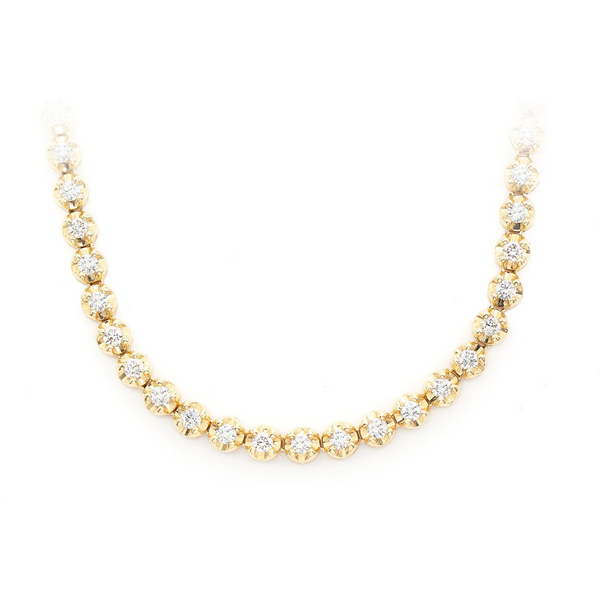 Crown Diamond Tennis Necklace