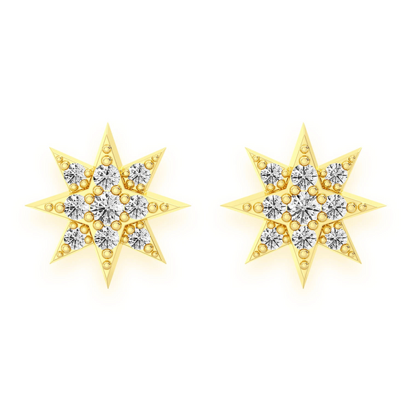 Eight Point Star Diamond Studs