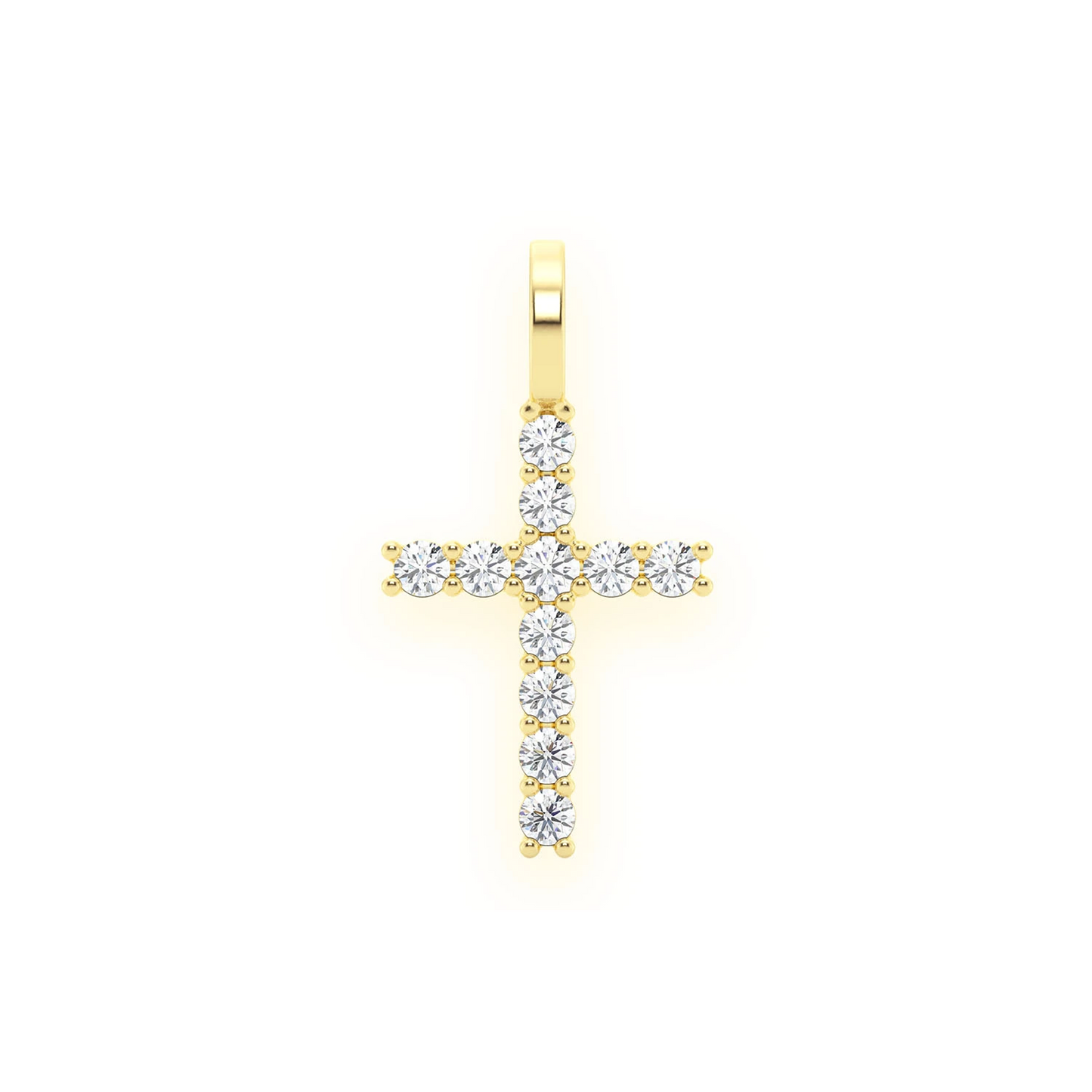Signature Diamond Cross in 14K yellow gold, Medium / 0.50ctw, front view
