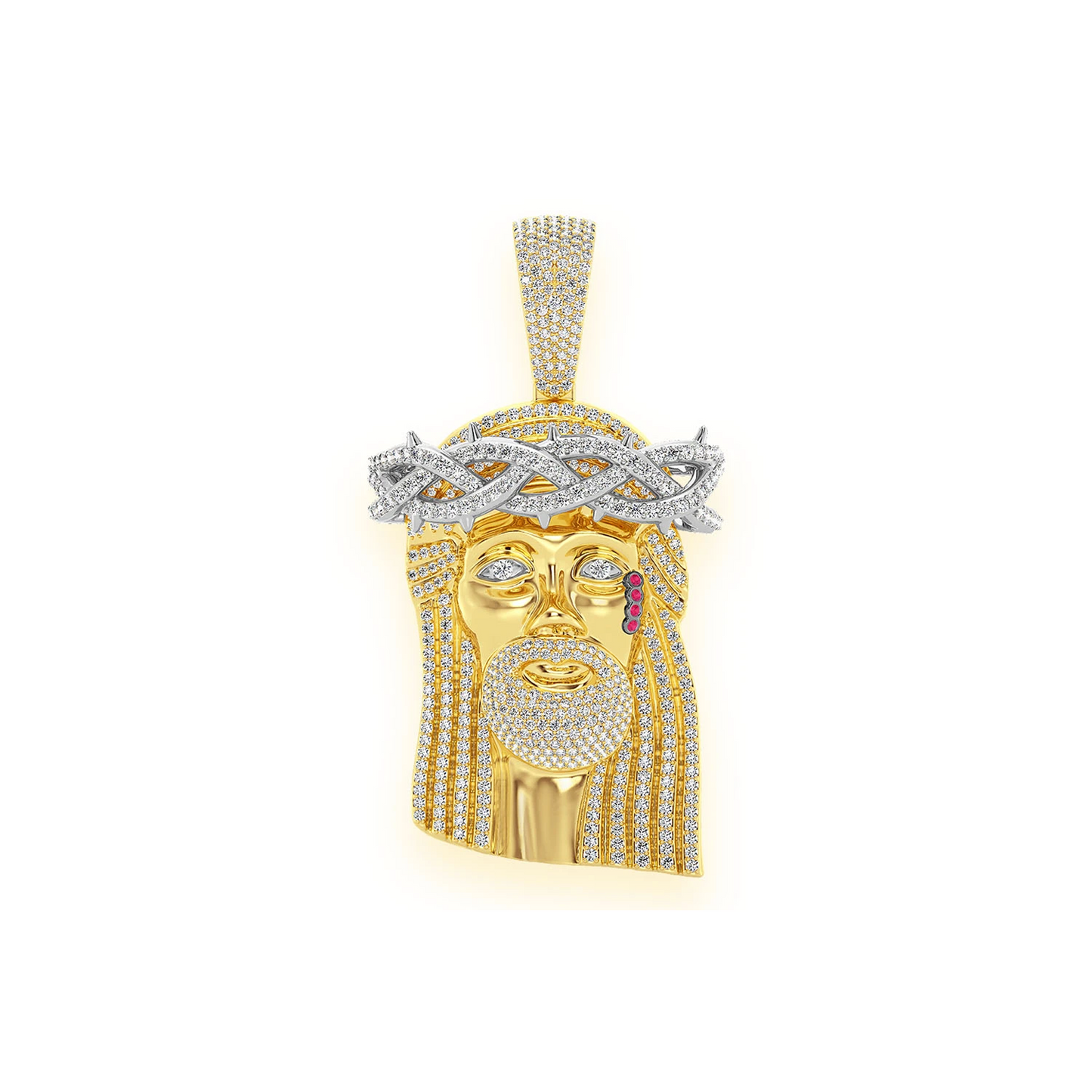 Heritage Jesus Piece in 14K yellow gold, Statement | 9.25ctw, front view