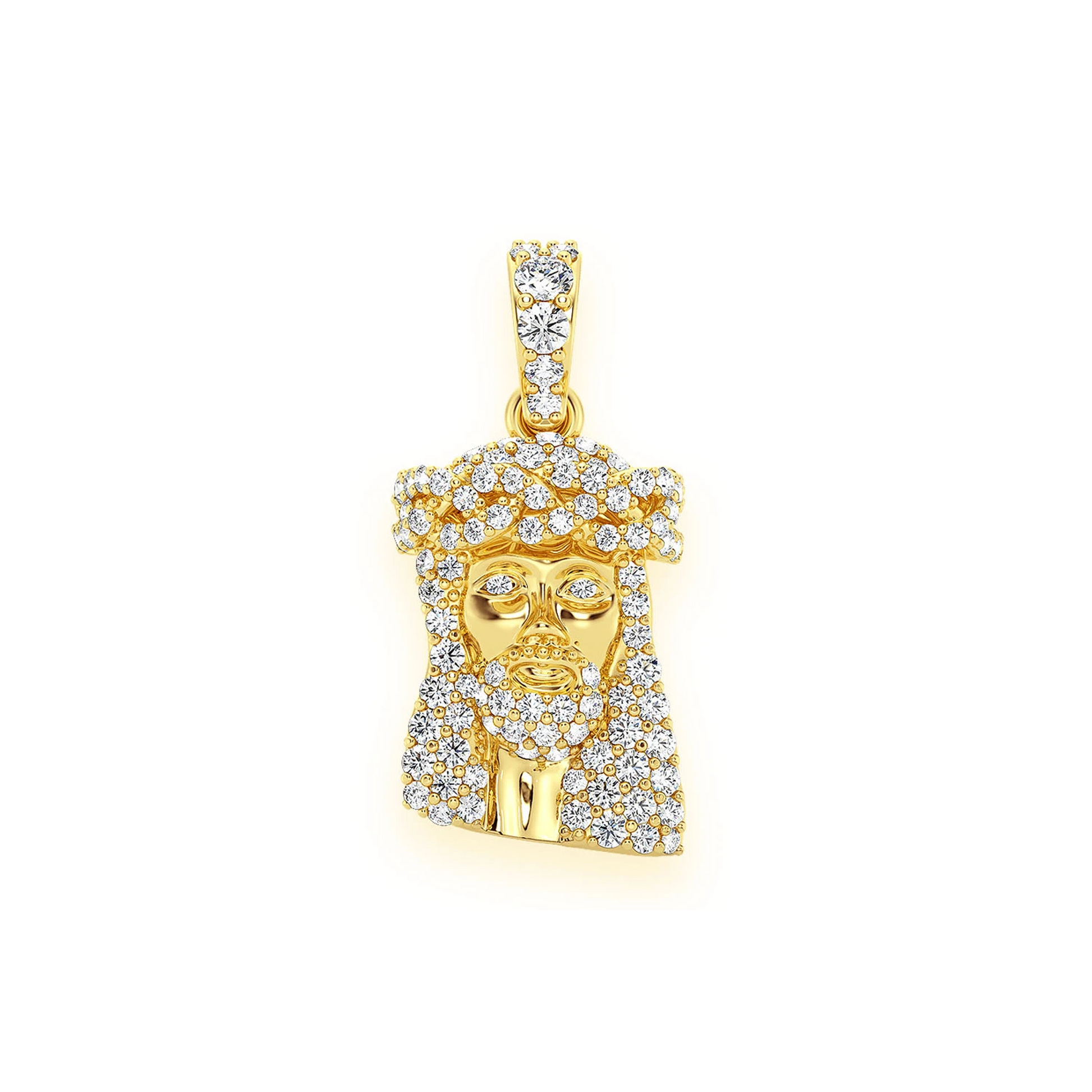 Heritage Jesus Piece in 14K yellow gold, Entry | 0.33ctw, front view