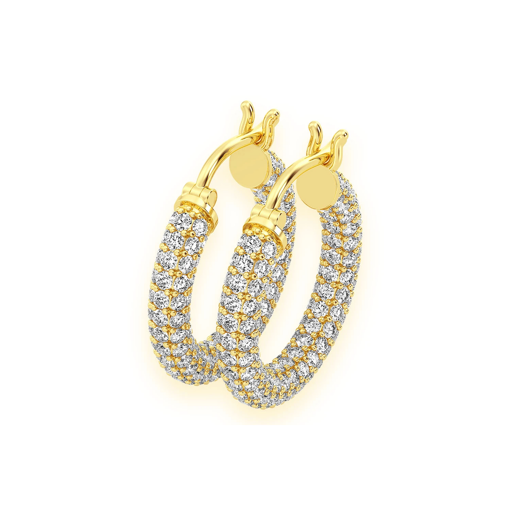 Bubbly Eternity Diamond Hoops in 14K yellow gold, 3.00ctw, front view