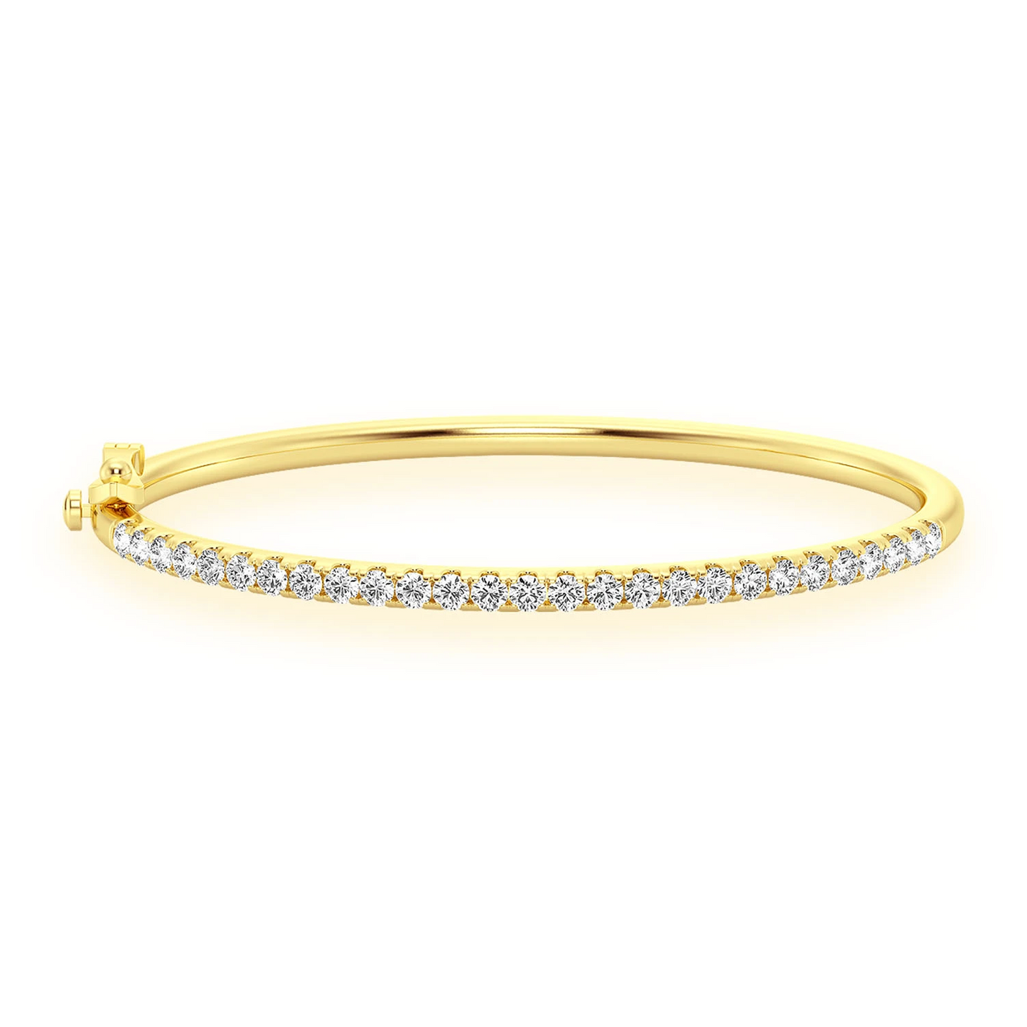 Scallop Diamond Bangle in 14K yellow gold, 5pt / 1.00ctw, front view