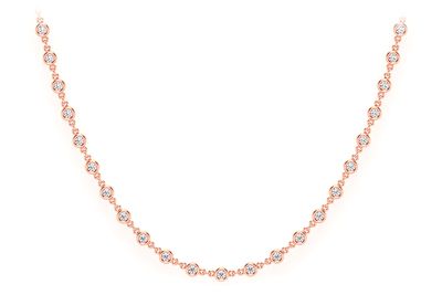Eternity Round Bezel Set Diamond Necklace 14k Solid Gold 2.66ctw