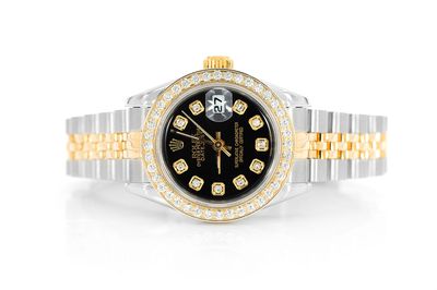 Rolex Datejust 18k Yellow Gold & Steel 26MM - Custom Dial & 1.00ctw Diamond Bezel (69173)
