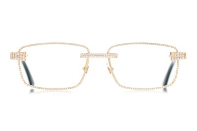 Cartier Glasses Iced Out Diamond Rims - 4.35ctw - Yellow Gold