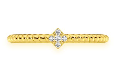 Five Stone Diamond Ring 14k Solid Gold 0.02ctw