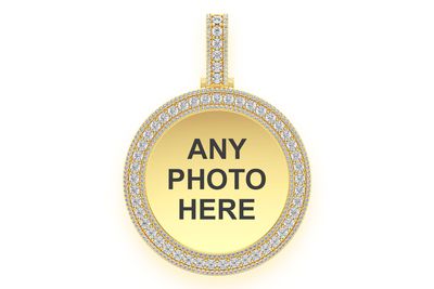 3 Row Miracle Set Picture Pendant 14k Solid Gold 2.10ctw