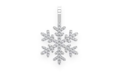 Snowflake Diamond Pendant 14k Solid Gold 0.35ctw