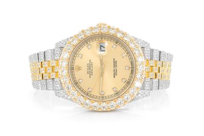 Rolex Datejust 41MM 18k Yellow Gold & Steel (126333) - 21.00ctw Fully Iced Out