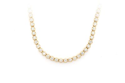 6pt Crown Set Diamond Necklace 14k Solid Gold 9.75ctw