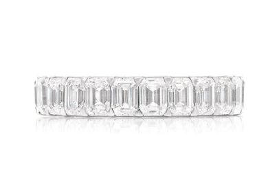 25pt Emerald Eternity Diamond Ring 14k Solid Gold 5.45ctw