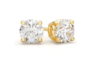 0.10ctw Solitaire Stud Diamond Earrings 14k Solid Gold 