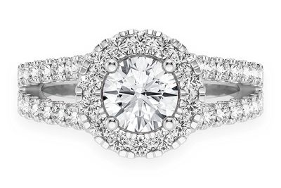 Sphinx - .75ct Solitaire Round - Split Shank Halo - Diamond Engagement Ring - All Natural