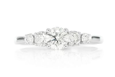 .50ct Round Solitaire - 5 Stone Cathedral Engagement Ring - All Natural Vs Diamonds